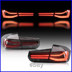 Pair Smoked LED Tail Lights For BMW 3 Series F30 F35 F80 Rear Lamp 2013-2018