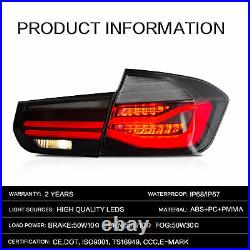 Pair Smoked LED Tail Lights For BMW 3 Series F30 F35 F80 Rear Lamp 2013-2018