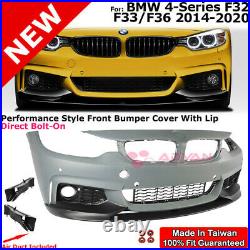 Performance Style Front Lip Bumper PDC Holes For BMW 4 Series 14-20 F32 F33 F36