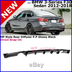Performance Style Glossy Black Rear Bumper Diffuser For BMW 3-Series F30 12-18