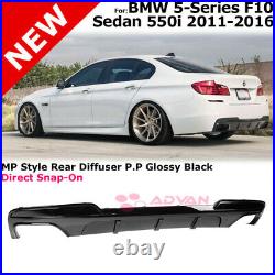 Performance Style Glossy Black Rear Bumper Diffuser For BMW 550i F10 Sedan 11-16