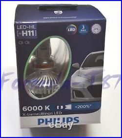 Philips X-Treme Ultinon LED 6000K White H11 Two Bulbs Head Light Replace Upgrade