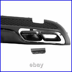 Rear Bumper Diffuser Quad Muffler Tip Tailpipe Black For MB W205 15-19 C-Class