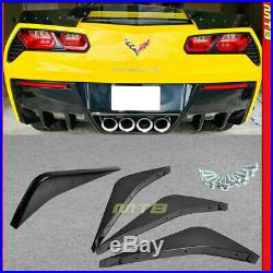 Rear Diffuser Fins Kit Black with Drilling Template for Chevy Corvette 14-19 C7