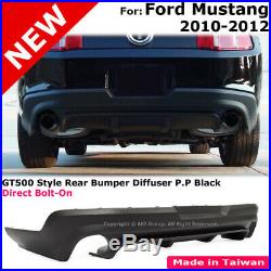Rear Lower Diffuser For 2010-2012 Ford Mustang GT500 PP Black Valance Body Kit