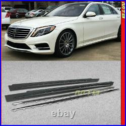 Rocker Trim Side Skirts S63 S65 AMG Style For 2014-2017 MB S Class W222 Chrome