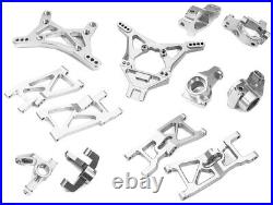 Silver CNC Machined Suspension Upgrade Kit for Losi 1/10 2WD 22S Drag Car