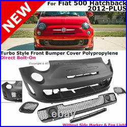 Turbo Style Bumper Cover Full Kit Set 2012-2019 For Fiat Hatchback 500C 500