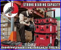 Upgrade Kit for Milwaukee Packout Front Wheels Easy Rolling Dolly Conversion