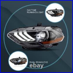 VLAND FULL LED Amber Headlights DRL For Ford Mustang 2018-2021 WithSequential Pair VLAND FULL LED Amber Headlights DRL For Ford Mustang 2018-2021 WithSequential Pair