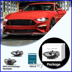 VLAND FULL LED Amber Headlights DRL For Ford Mustang 2018-2021 WithSequential Pair VLAND FULL LED Amber Headlights DRL For Ford Mustang 2018-2021 WithSequential Pair