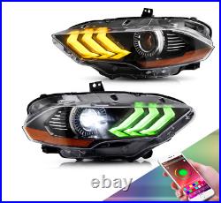 VLAND FULL RGB&LED Headlights DRL for Ford Mustang 2018-2021 Sequential LH&RH