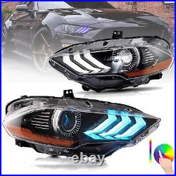 VLAND FULL RGB&LED Headlights DRL for Ford Mustang 2018-2021 Sequential LH&RH