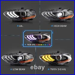 VLAND FULL RGB&LED Headlights DRL for Ford Mustang 2018-2021 Sequential LH&RH