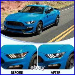 VLAND Fit FULL LED Amber Headlights DRL Ford Mustang 2018-2021 DRL Pair