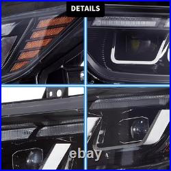 VLAND Full LED Headlights Projector For 2015-2017 Ford Mustang WithAnimation