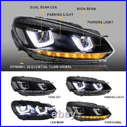 VLAND Headlights +LED Rear lights for 2008-2013 VW Golf VI LED Sets WithSequential