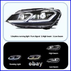 VLAND LED Dual Beam DRL Headlights Fit VW Golf MK7.5 2017-UP WithSequential RHD