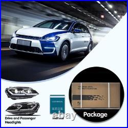 VLAND LED Dual Beam DRL Headlights Fit VW Golf MK7.5 2017-UP WithSequential RHD