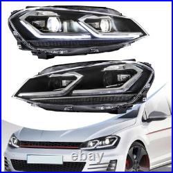 VLAND LED Dual Beam Headlights+ Bulbs For VW Golf VII MK7.5 2017-UP Sequential
