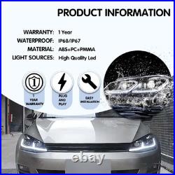 VLAND LED Dual Beam Headlights+ Bulbs For VW Golf VII MK7.5 2017-UP Sequential