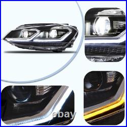 VLAND LED Dual Beam Headlights+ Bulbs For VW Golf VII MK7.5 2017-UP Sequential