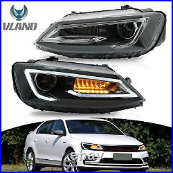 VLAND LED Headlights Dual Beam For Volkswagen Sagitar Jetta MK6 2012-2018 Pair