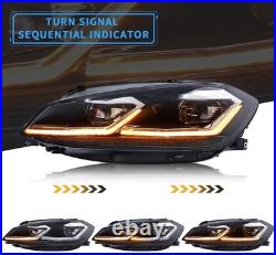 VLAND LED Headlights For VW Golf 7 MK VII 2013-2017 DRL Sets Fits Halogen Model