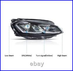 VLAND LED Headlights For VW Golf 7 MK VII 2013-2017 DRL Sets Fits Halogen Model