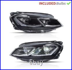 VLAND LED Headlights For VW Golf 7 MK VII 2013-2017 DRL Sets Fits Halogen Model