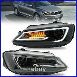 VLAND LED Projector Headlights For 2011-2018 Volkswagen JETTA Front Lamps Pair