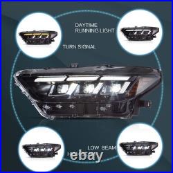 VLAND LED Projector Headlights For 2015-2017 Ford Mustang WithAnimation Sequential