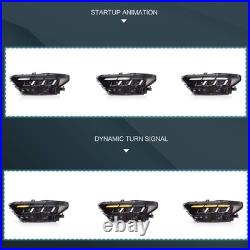 VLAND LED Projector Headlights For 2015-2017 Ford Mustang WithAnimation Sequential