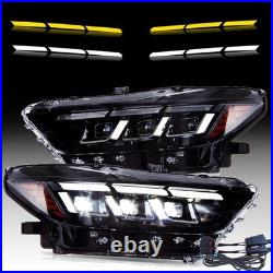VLAND LED Projector Headlights For 2015-2017 Ford Mustang withAnimation&Sequential