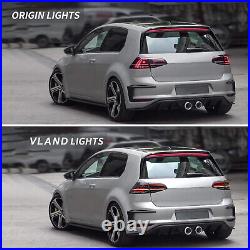 VLAND LED Tail Lights For 2013-2019 VW Golf 7 MK7 GTI MK7.5 Smoked WithSequential