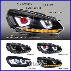 VLAND Red DEMON LED Headlights+Rear Lights withSequential For 2008-2013 Golf 6 MK6