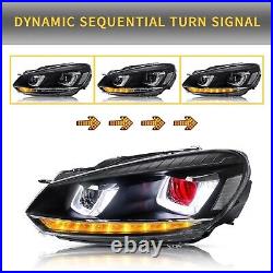 VLAND Red DEMON LED Headlights+Rear Lights withSequential For 2008-2013 Golf 6 MK6