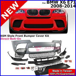 X6M Style Front Bumper with Performance Lip For 2008-2014 BMW X6 E71